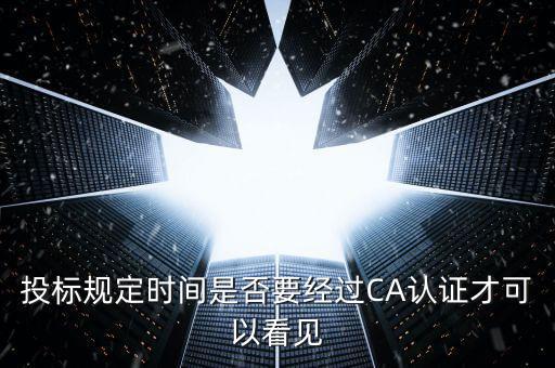 什么情況下需要ca證書，投標規(guī)定時間是否要經(jīng)過CA認證才可以看見