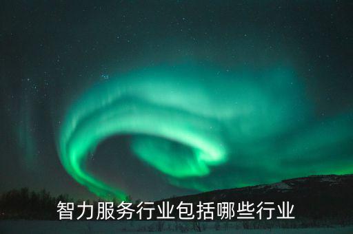 智力服務行業(yè)包括哪些行業(yè)