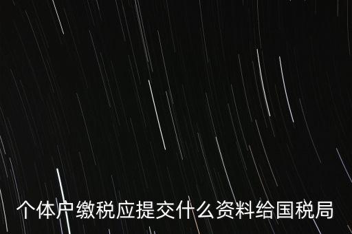 個(gè)體戶報(bào)稅都報(bào)什么資料，個(gè)體戶繳稅應(yīng)提交什么資料給國(guó)稅局