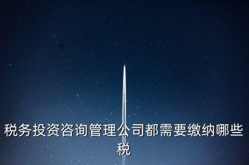 咨詢公司按什么納稅，稅務(wù)投資咨詢管理公司都需要繳納哪些稅