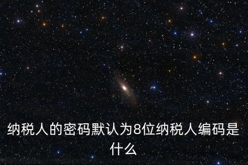 8位國稅納稅編碼是什么，納稅人的密碼默認(rèn)為8位納稅人編碼是什么