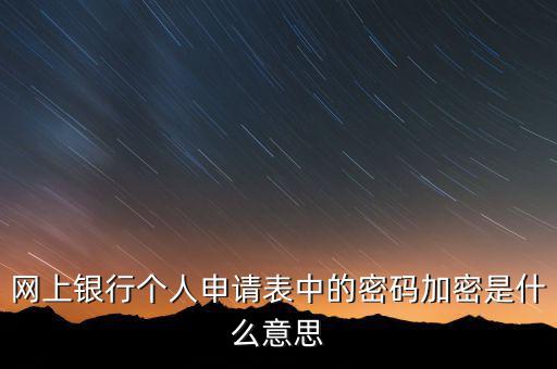 網(wǎng)上申報的密碼是什么，網(wǎng)上銀行個人申請表中的密碼加密是什么意思