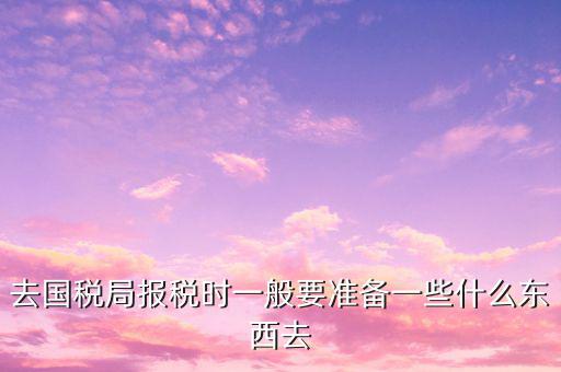 去國稅局申報需要帶什么，去地稅局和國稅局報稅需要帶哪些資料