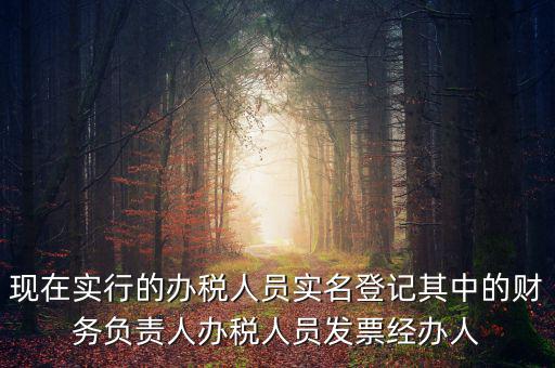 實名辦稅是什么時間提出的，現(xiàn)在實行的辦稅人員實名登記其中的財務負責人辦稅人員發(fā)票經(jīng)辦人