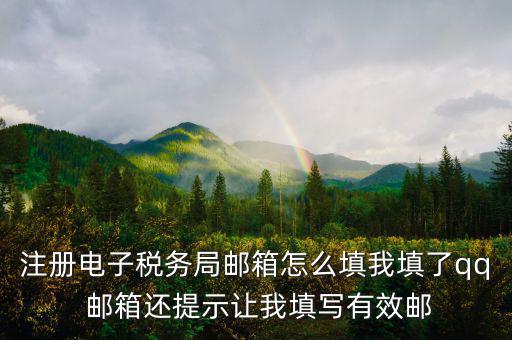 電子稅務(wù)局 是什么，注冊(cè)電子稅務(wù)局郵箱怎么填我填了qq 郵箱還提示讓我填寫(xiě)有效郵