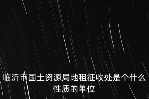 征管處是什么單位，臨沂市國土資源局地租征收處是個(gè)什么性質(zhì)的單位