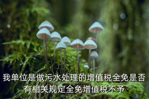 污水處理費為什么免稅，污水處理費可否免征增值稅事項