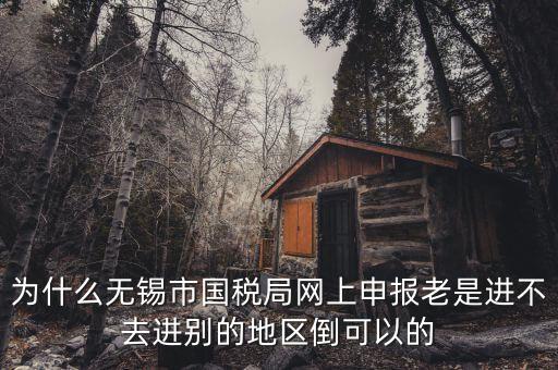 無(wú)錫網(wǎng)上辦稅服務(wù)廳為什么進(jìn)不去，為什么我登錄不上網(wǎng)上辦稅服務(wù)廳啊