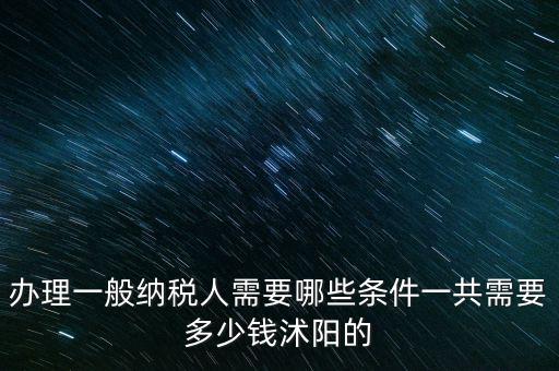 辦理一般納稅人需要哪些條件一共需要多少錢沭陽(yáng)的