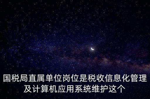 國稅局直屬單位崗位是稅收信息化管理及計(jì)算機(jī)應(yīng)用系統(tǒng)維護(hù)這個(gè)