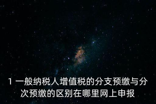 1 一般納稅人增值稅的分支預繳與分次預繳的區(qū)別在哪里網上申報