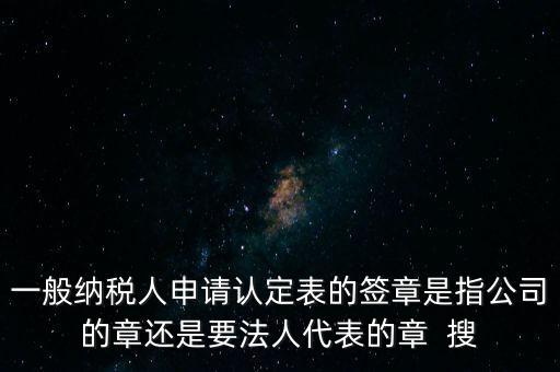 一般納稅人申請(qǐng)認(rèn)定表的簽章是指公司的章還是要法人代表的章  搜