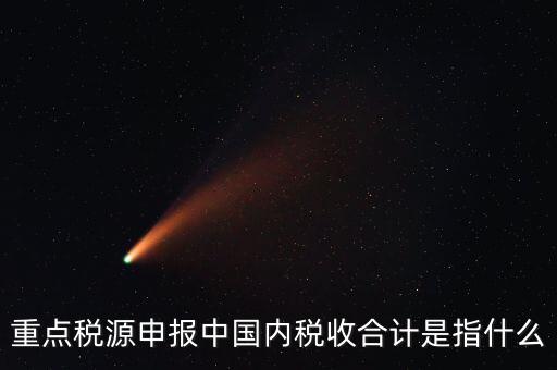 重點(diǎn)稅源申報中國內(nèi)稅收合計(jì)是指什么