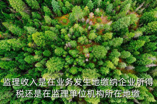 監(jiān)理收入是在業(yè)務發(fā)生地繳納企業(yè)所得稅還是在監(jiān)理單位機構所在地繳