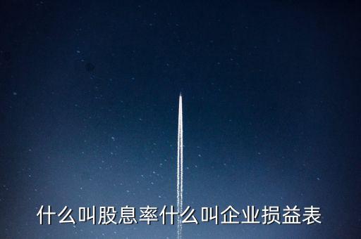 股息紅利的表什么樣，什么叫股息率什么叫企業(yè)損益表