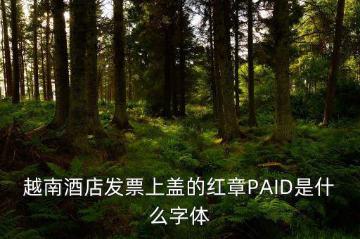 發(fā)票章是什么字體，越南酒店發(fā)票上蓋的紅章PAID是什么字體