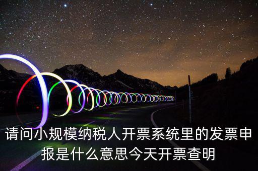 請(qǐng)問小規(guī)模納稅人開票系統(tǒng)里的發(fā)票申報(bào)是什么意思今天開票查明