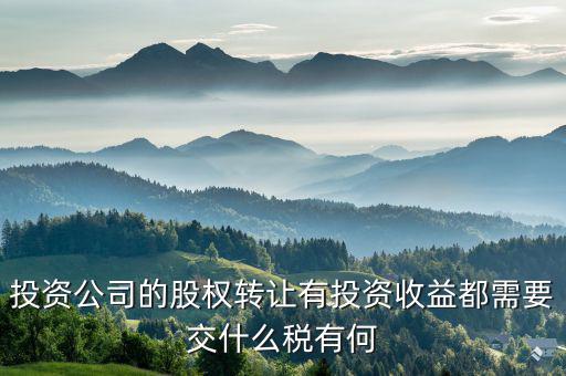 投資公司都要納什么稅，外商投資企業(yè)以設(shè)備投資需要交什么稅