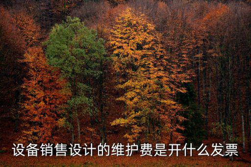 開票維護費是什么，設(shè)備銷售設(shè)計的維護費是開什么發(fā)票