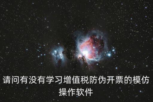 請(qǐng)問(wèn)有沒(méi)有學(xué)習(xí)增值稅防偽開票的模仿操作軟件