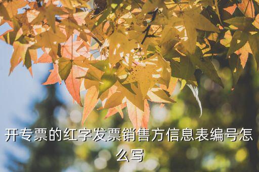 紅字信息表編號填什么用，開具紅字增值稅專用信息表 發(fā)票號怎么寫