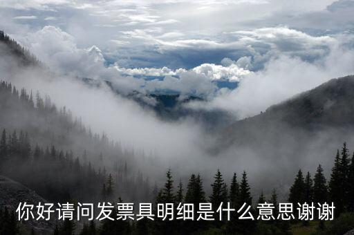 你好請(qǐng)問(wèn)發(fā)票具明細(xì)是什么意思謝謝