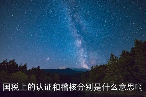 國稅上的認(rèn)證和稽核分別是什么意思啊