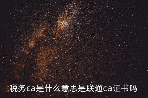 青島國稅ca證書是什么意思，什么事CA證書