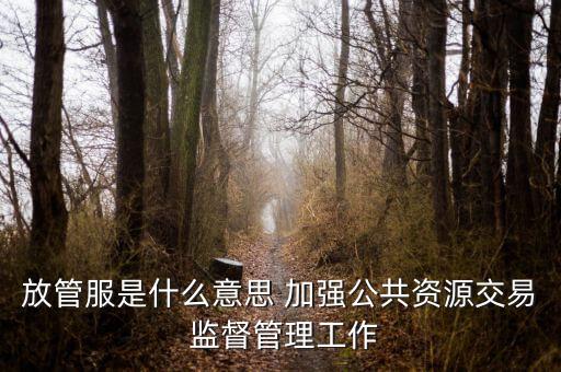 稅務(wù)系統(tǒng)放管服指什么，放管服是什么意思 加強(qiáng)公共資源交易 監(jiān)督管理工作
