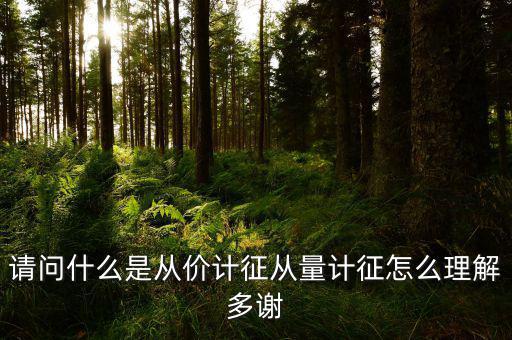 請問什么是從價計(jì)征從量計(jì)征怎么理解多謝