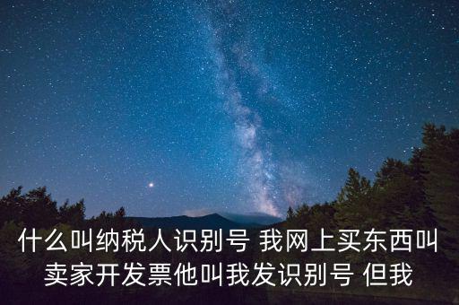 什么叫納稅人識別號 我網上買東西叫賣家開發(fā)票他叫我發(fā)識別號 但我