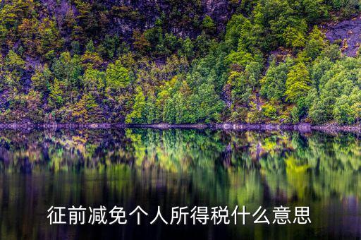 減免所得稅是什么意思，征前減免個(gè)人所得稅什么意思