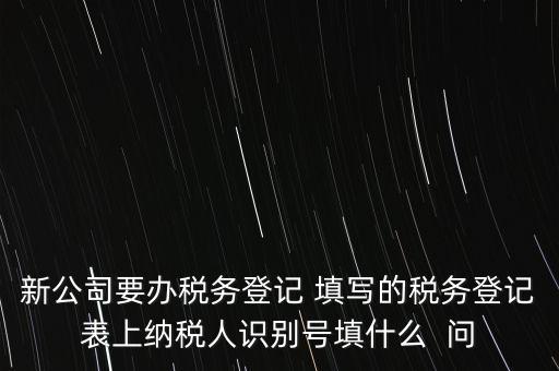 新公司要辦稅務(wù)登記 填寫(xiě)的稅務(wù)登記表上納稅人識(shí)別號(hào)填什么  問(wèn)
