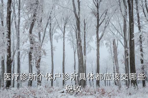 醫(yī)健護航都交什么稅，醫(yī)療診所個體戶診所具體都應(yīng)該交哪些稅收