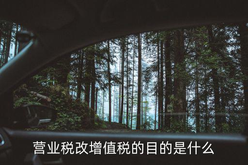 為什么要進(jìn)行營(yíng)業(yè)稅改增值稅，營(yíng)業(yè)稅改增值稅的目的是什么
