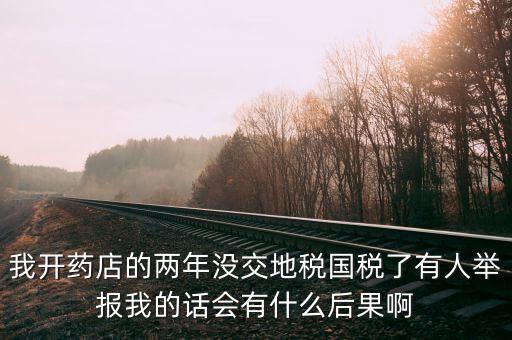 國(guó)稅舉報(bào)有什么后果，我開藥店的兩年沒交地稅國(guó)稅了有人舉報(bào)我的話會(huì)有什么后果啊