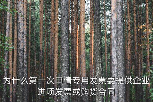為什么第一次申請(qǐng)專用發(fā)票要提供企業(yè)進(jìn)項(xiàng)發(fā)票或購(gòu)貨合同