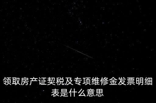 發(fā)票明細(xì)表是什么，領(lǐng)取房產(chǎn)證契稅及專項(xiàng)維修金發(fā)票明細(xì)表是什么意思