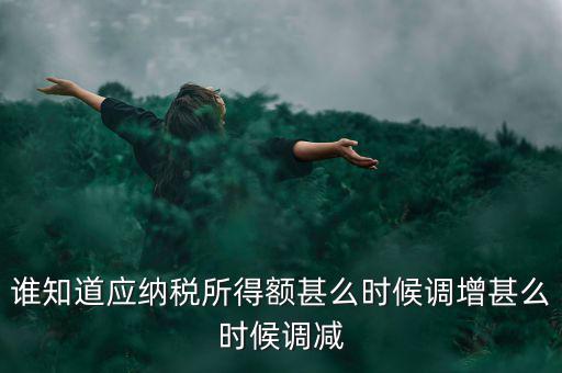 什么時候納稅調(diào)增調(diào)減，誰知道應納稅所得額甚么時候調(diào)增甚么時候調(diào)減