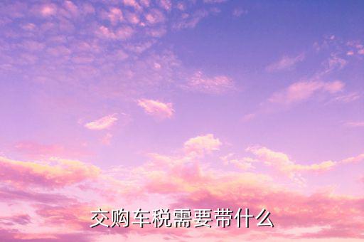 銅陵交購車稅需要什么材料，汽車購置稅要什么材料