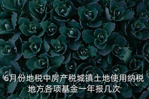 6月份地稅都報什么，每月地稅申報都要報些什么稅