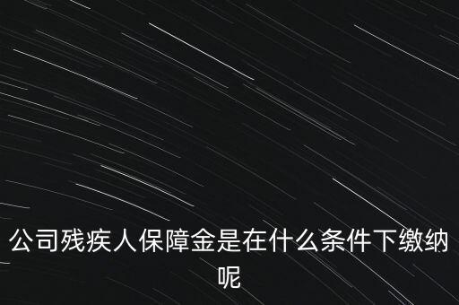 什么企業(yè)要繳納殘疾人保障金，公司殘疾人保障金是在什么條件下繳納呢