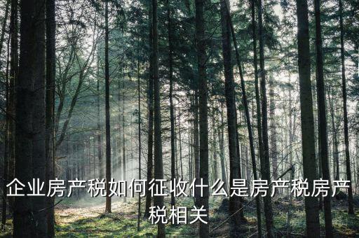 企業(yè)房產(chǎn)稅如何征收什么是房產(chǎn)稅房產(chǎn)稅相關