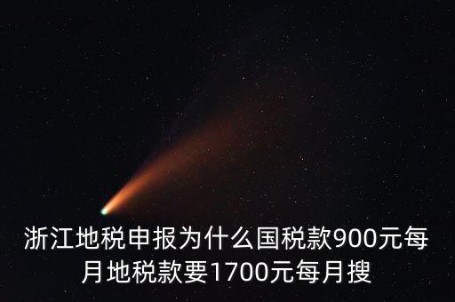 浙江地稅申報(bào)為什么國稅款900元每月地稅款要1700元每月搜
