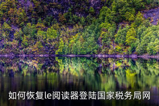 如何恢復le閱讀器登陸國家稅務(wù)局網(wǎng)