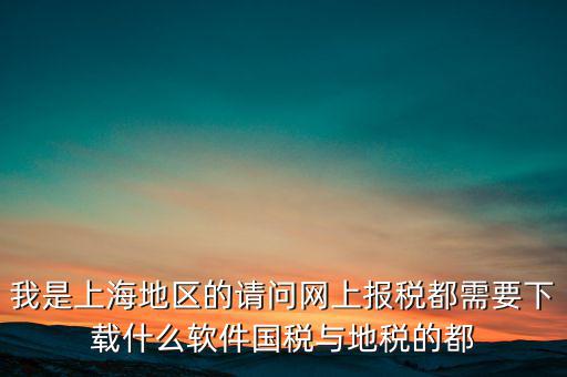 我是上海地區(qū)的請(qǐng)問網(wǎng)上報(bào)稅都需要下載什么軟件國(guó)稅與地稅的都