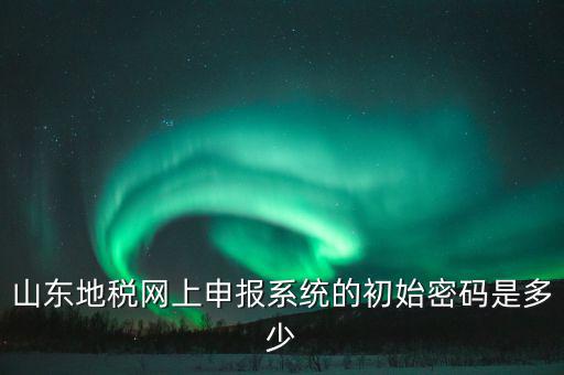 山東地稅申報默認(rèn)密碼是什么意思，山東地稅網(wǎng)上申報系統(tǒng)的初始密碼是多少
