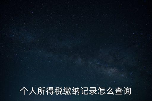 如何查詢個人所得稅繳納情況，個人所得稅繳納記錄怎么查詢