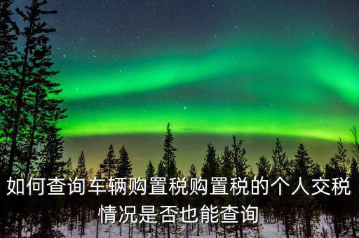 如何查詢車輛購(gòu)置稅，查詢購(gòu)置稅問題