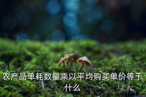 農(nóng)產(chǎn)品單耗數(shù)量乘以平均購(gòu)買單價(jià)等于什么